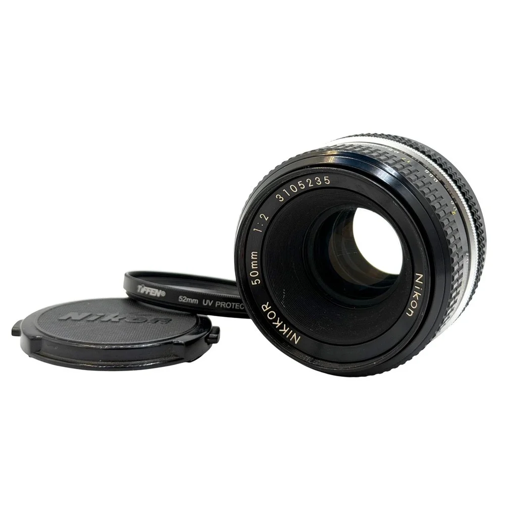 Nikon Nikkor 50mm f2 Ai Manual Focus Prime Lens with 52mm Tiffen UV Filter